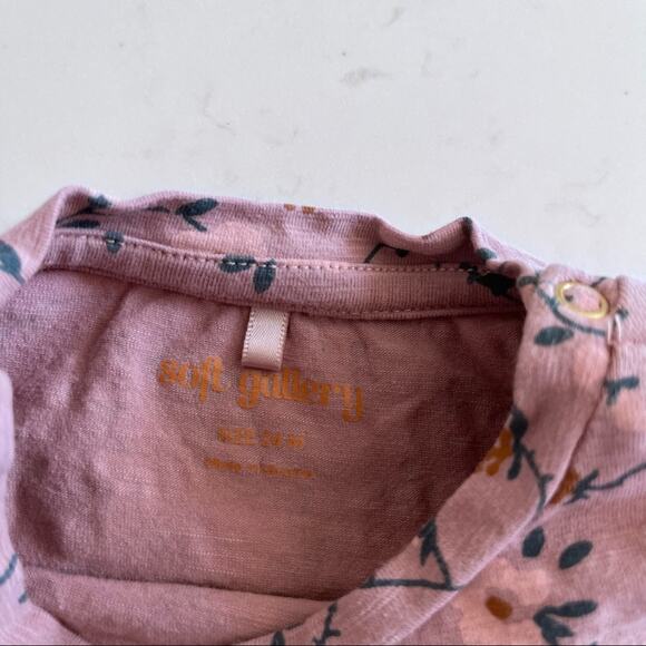 Soft Gallery girls floral ruffled organic cotton T-shirt size 24 months - Picture 2 of 6